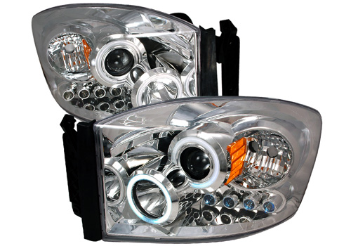 Chrome CCFL Projector Headlights With LEDs 06-08 Dodge Ram Chrome CCFL Projector Headlights With LEDs 06-08 Dodge Ram